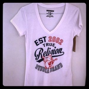 True religion white tee